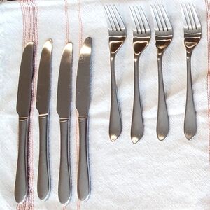 Robert Welch 8 Piece Set Meridian Brushed Satin 18/10 Stainless Flatware EUC